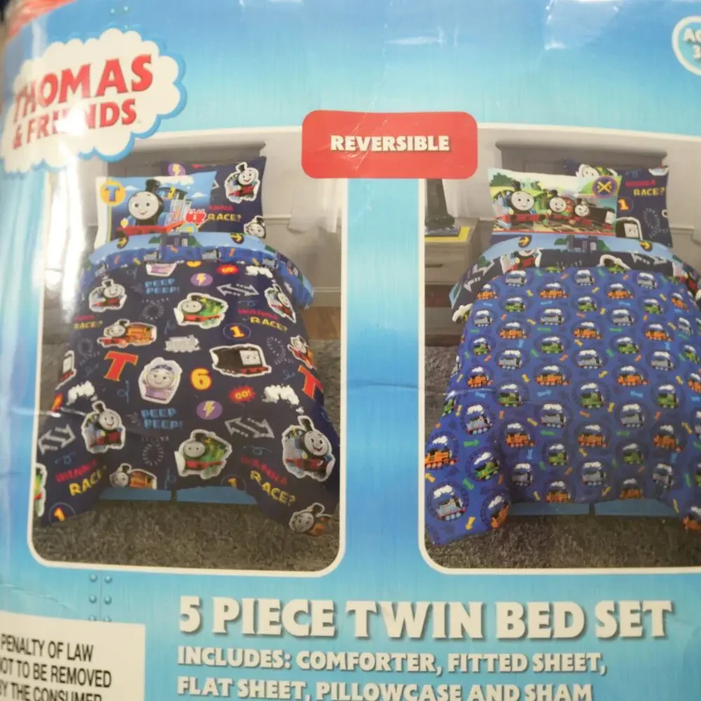 Thomas Train & Friends 5 Piece Twin Bedding Set Comforter + Sheets Franco  NEW